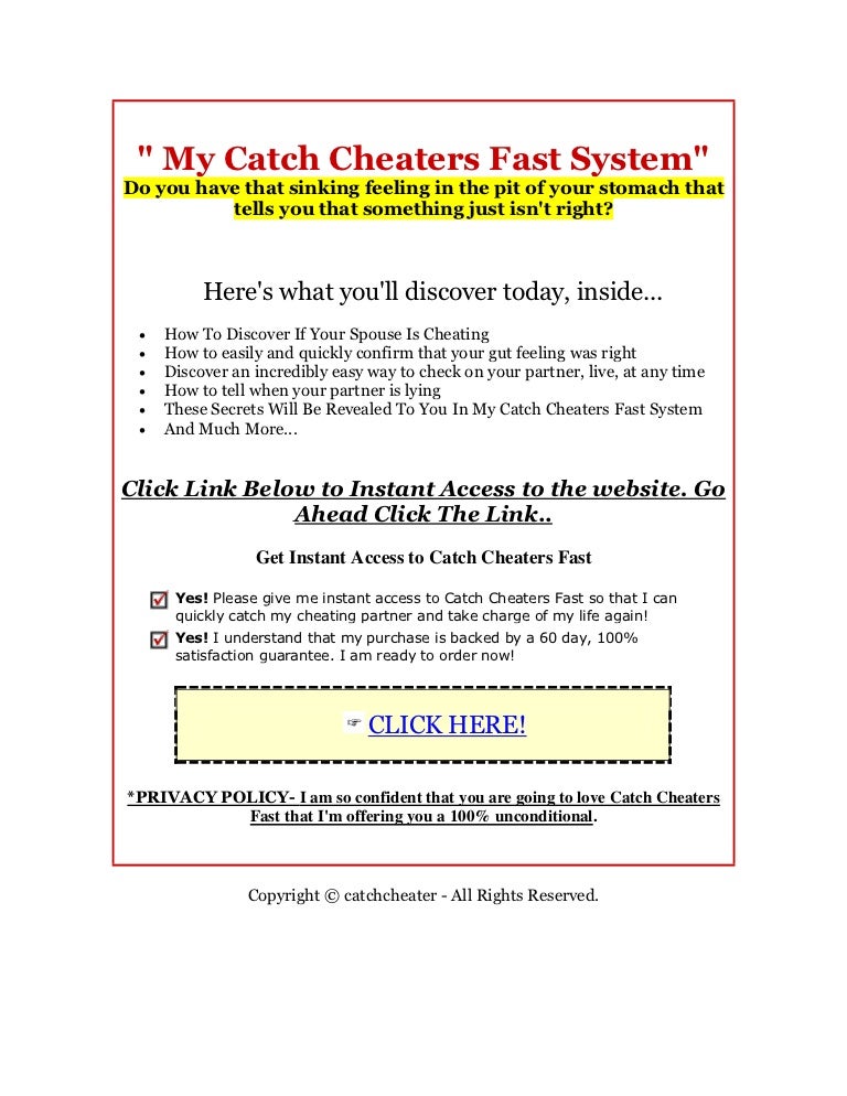 easiest way to catch cheating spouse